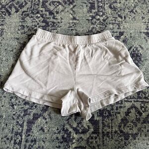 Zara Pale Blue-Gray Size Large Cotton Terry Cloth Style Lounge Shorts Preppy